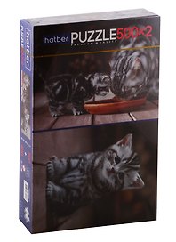 Пазл HATBER Premium 500+500 эл. 2 картинки в 1 коробке -Котиков много не бывает