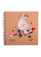 Скетчбук 190*190 30л "DRAFT and CRAFT. Дизайн 2", 180г/м2, обложка крафт картон, евроспираль