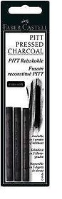 Пресованный уголь Faber-Castell PITT® MONOCHROME, Medium 3шт.,в блистере