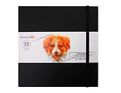 Скетчбук 195*195 32л "ART PREMIERE" черный, 200г/м2, бумага "бристоль", кожзам, резинка