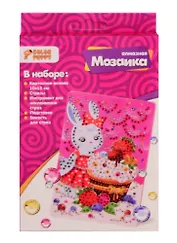Набор для творчества Color Puppy Алмазная мозаика Зайчик с пирожным 10*15см