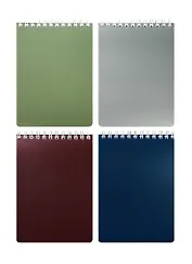 Блокнот А6 80л кл. "METALLIC" пласт.обл, спираль, ассорти, Hatber