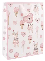 Пакет А3 32*42*11,5 "Сердечки и мороженки" дет., бум.мат.ламинат