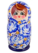 Матрешка 5 в 1 большая (Гжель, Эскиз 15) (М05160415)