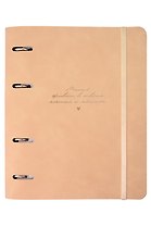 Тетрадь 120л кл. "Magic", бежевый, на кольцах, тиснение золотой фольгой, обл. кож.зам
