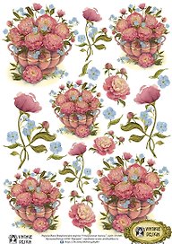 Декупажная карта переводная Старинные пионы (D-026) (упаковка)