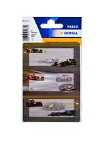 Наклейки для тетрадей "Гонки", 3шт.на листе, Herma