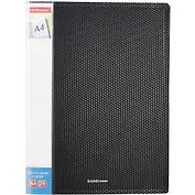 Папка 20ф А4 "Diamond Original" пластик, карман на корешке, черный, Erich Krause