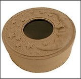 Коробка из папье-маше 002 круглая с окном объемная Месяц 16см (925000200)