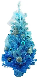 Елка декоративная с украшениями, 75см, голубая