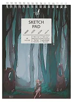 Скетчбук А5 40л "Магический лес" комбинир.блок, тв.обложка, софт.тач., евроспираль