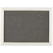 Рама со стеклом, дерево, белая с золотом, 21 х 30 см