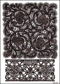 Пленка (1578/00000001408) Freedecor с изображен. для светлых поверхностей Тонкое черное кружево
