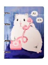 Тетрадь 80л кл. "Hamster" на кольцах, мел.картон, глянц.ламинация, квадр.корешок, скругл.углы
