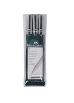 Ручки капиллярные черные 3шт (0.3, 0.5, 0.7мм) "ECCO PIGMENT", пластм. пенал, Faber-Castell