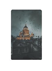 Магнит СПб Исаакиевский собор и вороны (9х5,5) (винил)