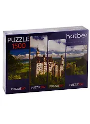 Пазл HATBER Premium 250+500+500+250 элментов 4 картинки в 1 коробке-Замок в горах