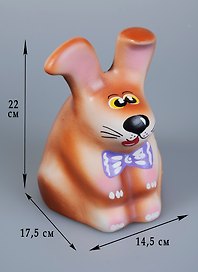 Копилка керамика Заяц косой бежевая (22 см) (1077523)
