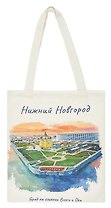 Сумка Нижний Новгород Стрелка (акварель) (текстиль) (106-2-76A-1)