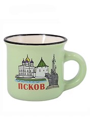 Кружка-мини зеленая Псков (5см) (фарфор) (Псков) (065-9-25)