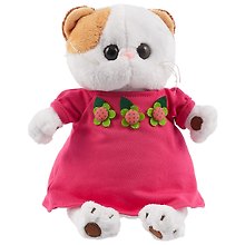 Мягкая игрушка Ли-Ли малиновом платье с цветочками (24 см) (LK24-020)