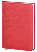 Ежедневник недат. А5 160л "Fiore" красный, кож.зам., тв.переплет, поролон, двойное ляссе, перф.углы, In Folio