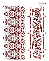 Трафарет пластиковый многоразовый Кружевные бордюры (20х25) (К07)