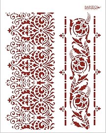 Трафарет пластиковый многоразовый Кружевные бордюры (20х25) (К07)