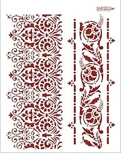 Трафарет пластиковый многоразовый Кружевные бордюры (20х25) (К07)