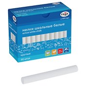Белые школьные мелки 50 штук "Гамма", круглые, Гамма