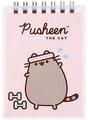 Блокнот А7 40л "Pusheen" евроспираль,выб.УФ-лак, ассорти