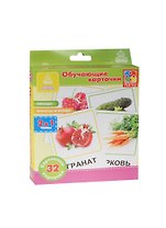 Карточки обуч. Овощи Фрукты и ягоды (2в1) (VT1301-02) (32 карточки) (Раннее развитие) (3+) (упаковка)