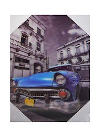 Постер 3D, Синий автомобиль (18х24) (00883)