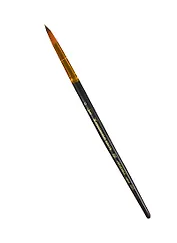 Кисть синтетика под колонок круглая №6 ручка короткая черная, серия 1S15, ЖК