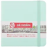 Скетчбук 12*12 80л "Art Creation" мятный, нелинованн. 140г/м2, слоновая кость, тв.обл., Royal Talens