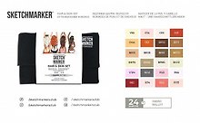 Набор маркеров SKETCHMARKER Hair&Skin Set  24шт оттенки кожи + сумка органайзер