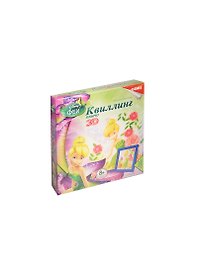 Квд-002 Квиллинг Панно 3D Фея Динь-Динь (+рамка) (LORI) (набор д/творч.) (8+)