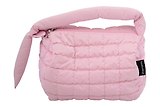 Косметичка стеганная с объёмной ручкой (розовая) (текстиль, PU) (20х13см)