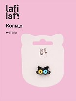 Кольцо Котик с глазками черный (металл), Lafilaf