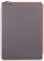 Папка для тетрадей А4+ (24*33см) Феникс+ Серая силиконовая на молнии 40265