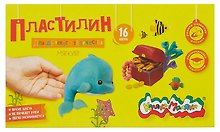 Пластилин 16 цветов, 240 г, мягкий, со стеком, Каляка-Маляка