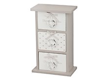 Шкатулка с 3-мя ящиками Прованс полоски и горошек (26х16х9) (222-222)
