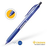 Шариковая ручка синяя автоматическая 0,5 мм, Quick Dry, Crown - 2