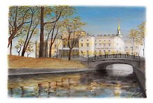 Открытка 10*15 карандаш Михайловский замок