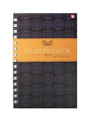 Скетчбук A5 100л "Орнамент "Glorious" белый офсет, без линовки, 100г/м2, тв.обложка, широкая евроспираль, Listoff