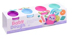 Тесто для лепки "BabyDough". Набор 4 цвета (фиолетовый, мятный, розовый, нежно-голубой)