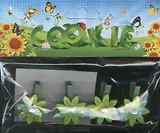 Набор прищепок цветы с блест. декор (535106) (4 шт.) (упаковка)