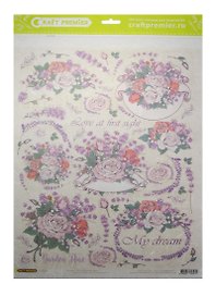 Рисовая бумага для декупажа Craft Premier Сад из роз (CPD0538) (А3) (25г/м) (упаковка)