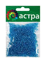 01 Бисер Астра (23В голубой/прозр. серебристый/центр(кругл. отверстие)) (675288) (11/0) (20гр.) (стекло) (упаковка)