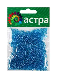 01 Бисер Астра (23В голубой/прозр. серебристый/центр(кругл. отверстие)) (675288) (11/0) (20гр.) (стекло) (упаковка)